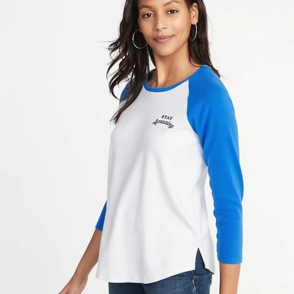 Old Navy Tops - Relaxed Graphic Raglan-Sleeve Tee for Women